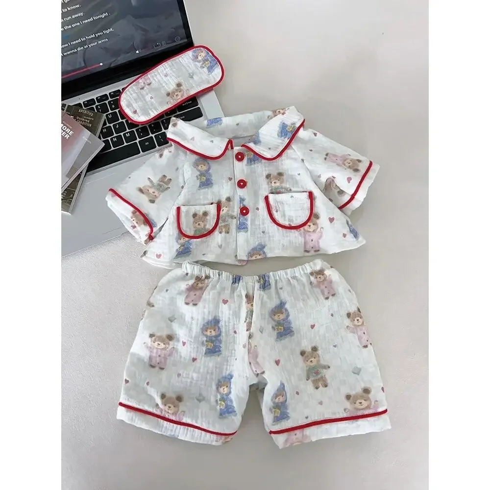 Bartholomew Bear Tiny/Junior clothes outfits - Heart Cream Bear Pajama
